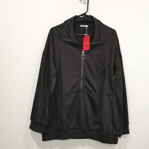 L06 Black Half Zip Sweater